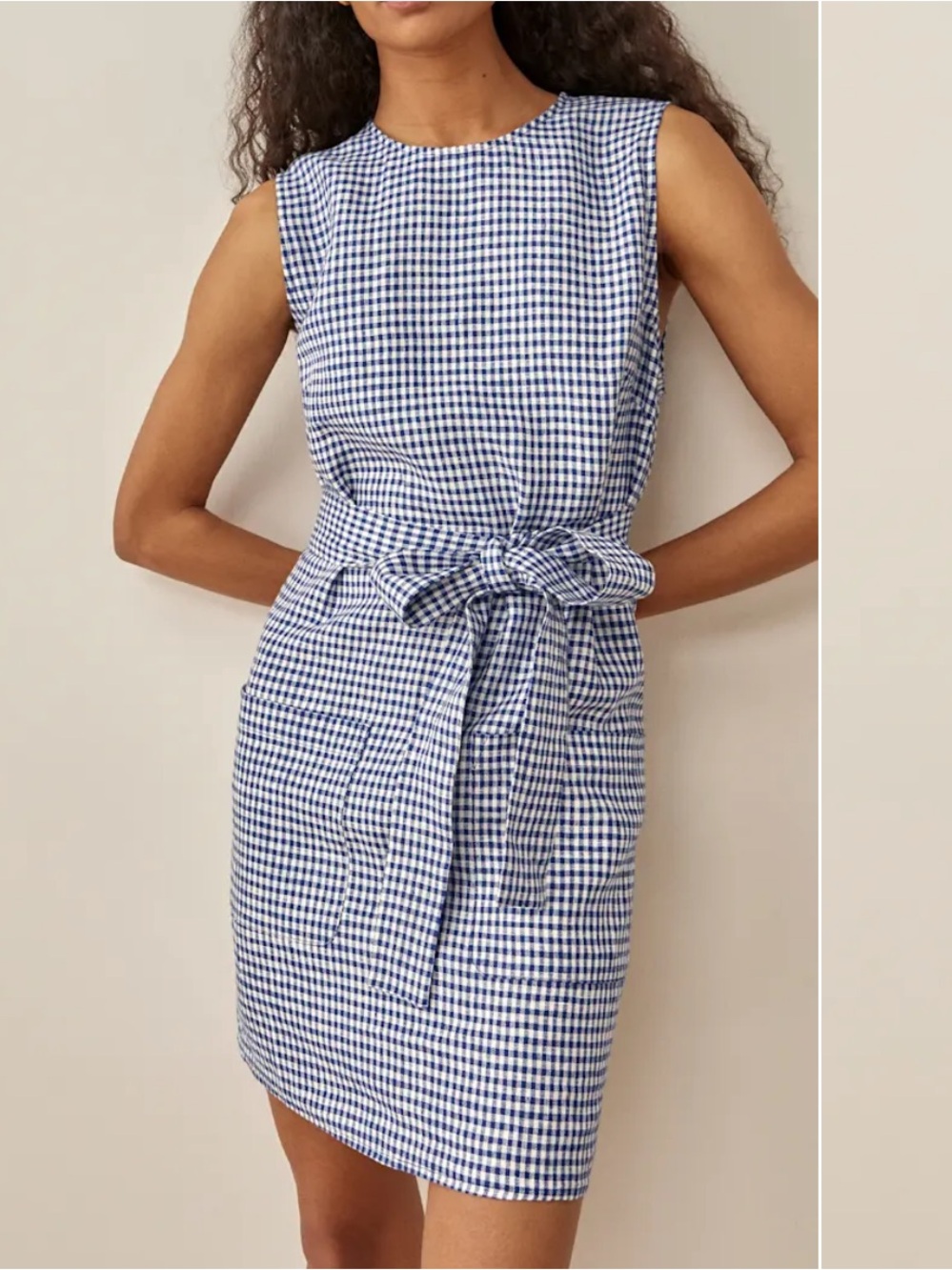 Reformation Blue and White Linen Dress - Picture 2 of 7